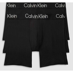2 PAIR Calvin Klein Underwear Men Black CK NB3188 Modal Boxer Briefs Size S (56)
